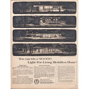 1959 Midcentury Home Design House Architecture Vintage Print Ad MCM Wall Art 60s